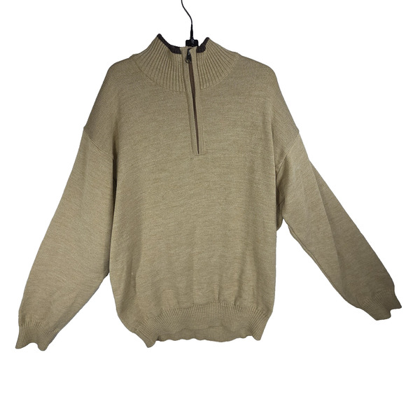 Beretta Sweater Wool Mens XXL Beige Shooting Italy Gun Guns Warm Winter Cold